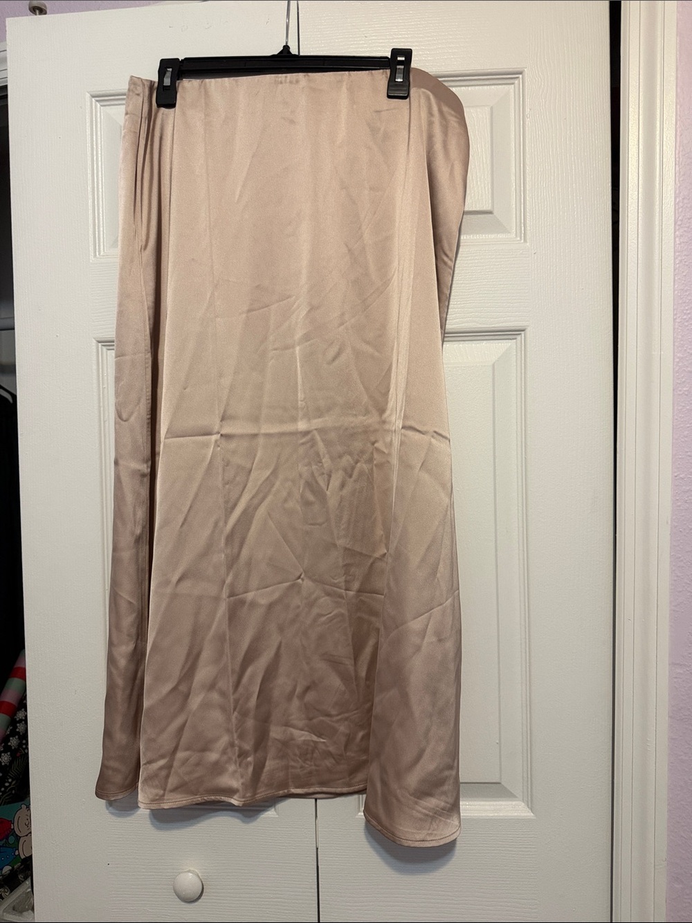 French Connection Light Beige Satin Maxi Skirt